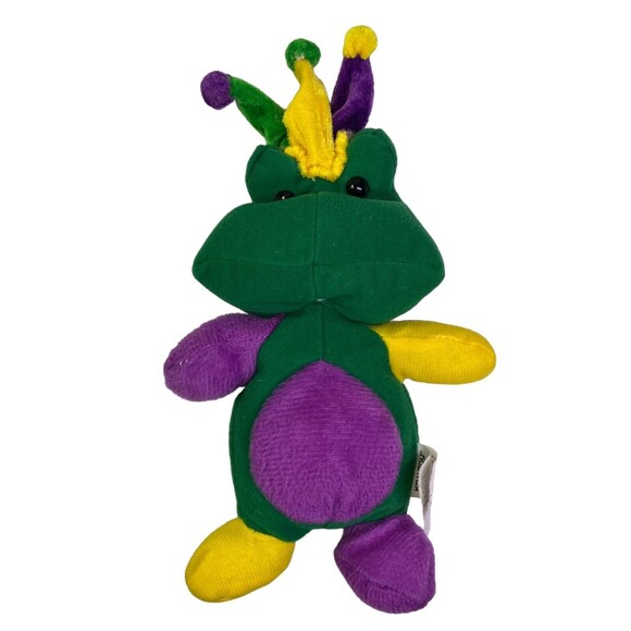 Kellytoy Mardi Gras Jester Hat Frog 9” Plush Stuffed Animal Soft Toy - Picture 5 of 13